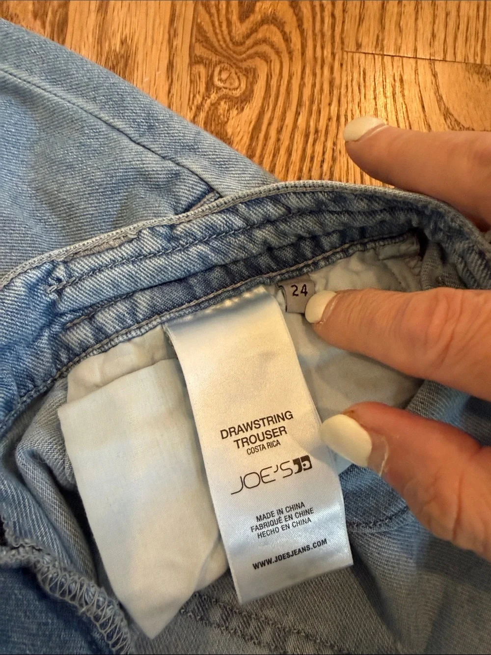 Joe's Jeans Light Blue Wide-Leg Drawstring Jeans - Picture 4 of 5